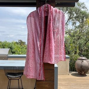 Summer scarf with pinks, reds and purples